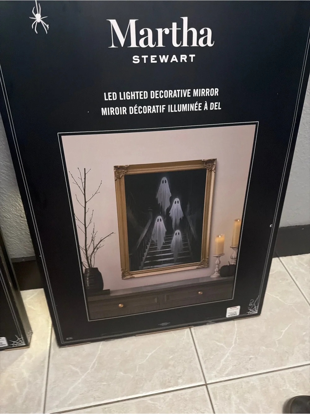 VIRAL HARD TO FIND Martha Stewart Black and Gold LED Decorative Wall Mirror